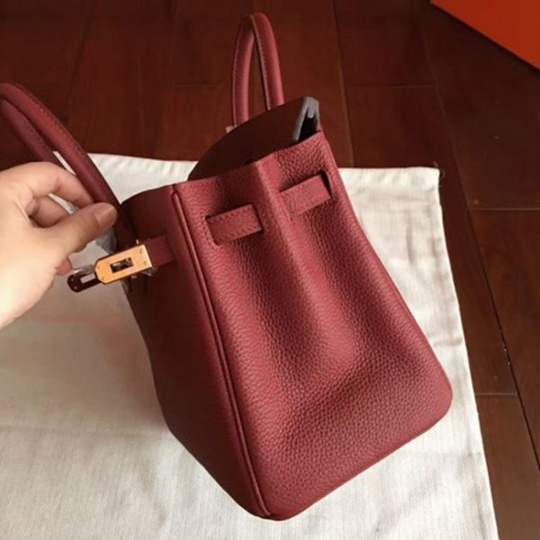 Faux bon sac Hermes Birkin 25cm bordeaux – Image 6