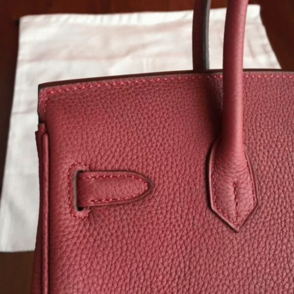Faux bon sac Hermes Birkin 25cm bordeaux – Image 8