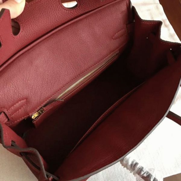 Faux bon sac Hermes Birkin 25cm bordeaux – Image 4