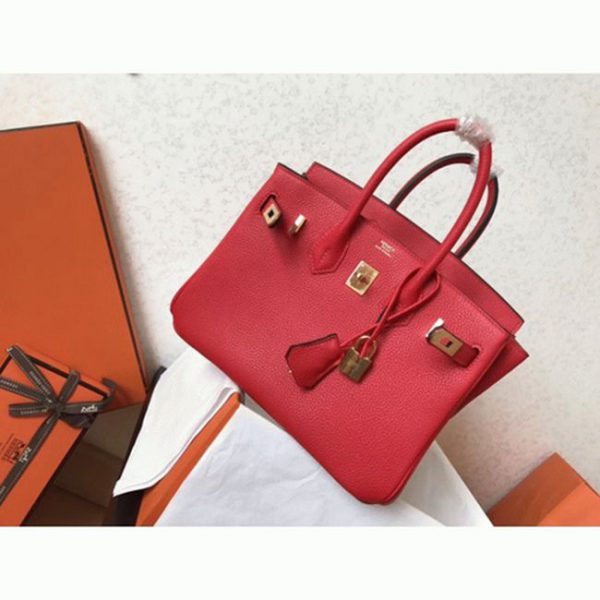 Réplique AAA Hermes Birkin 25cm sac à main rouge – Image 2