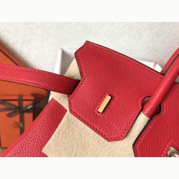 Réplique AAA Hermes Birkin 25cm sac à main rouge – Image 7