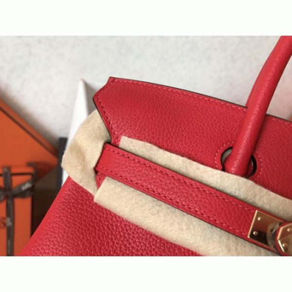 Réplique AAA Hermes Birkin 25cm sac à main rouge – Image 6