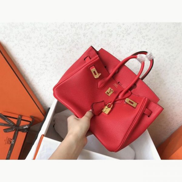 Réplique AAA Hermes Birkin 25cm sac à main rouge – Image 3