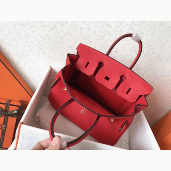 Réplique AAA Hermes Birkin 25cm sac à main rouge – Image 4