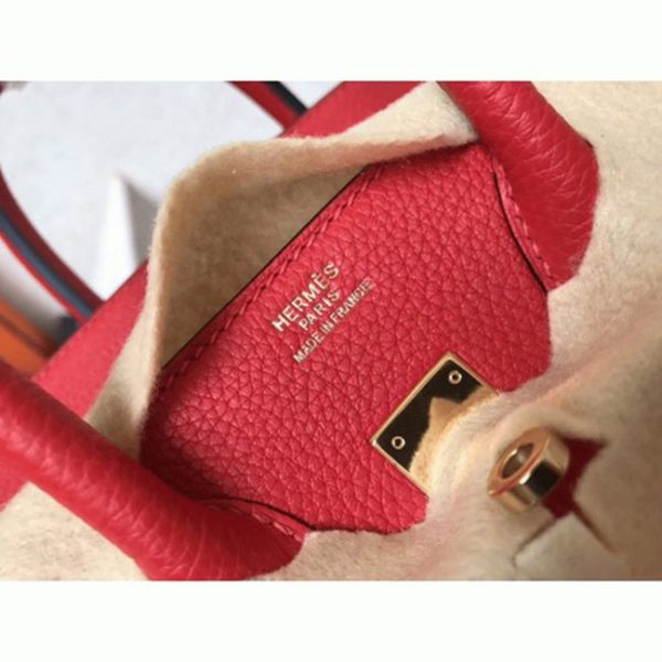 Réplique AAA Hermes Birkin 25cm sac à main rouge – Image 5