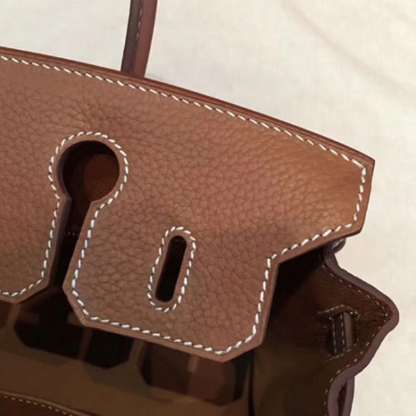 AAAAA 1:1 Faux Hermes Birkin 25cm sac à main marron – Image 7