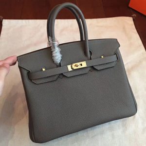 Réplique de haute qualité Hermes Birkin 25cm sac à main vert gris