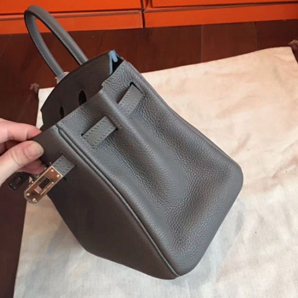 Réplique de haute qualité Hermes Birkin 25cm sac à main vert gris – Image 5