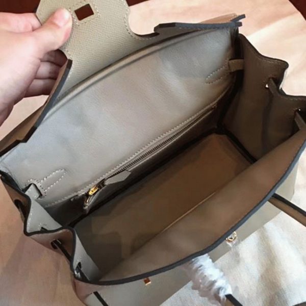 Sac réplique de luxe Hermès Birkin gris 25 cm AAA – Image 7