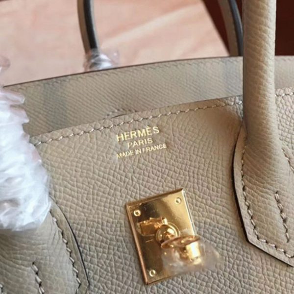 Sac réplique de luxe Hermès Birkin gris 25 cm AAA – Image 3