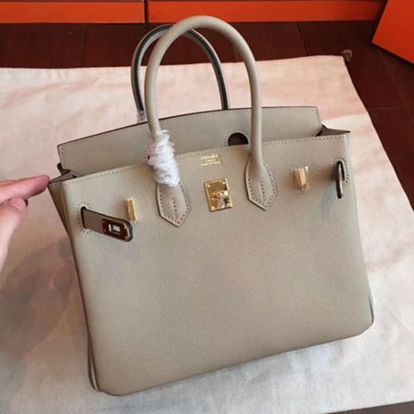 Sac réplique de luxe Hermès Birkin gris 25 cm AAA – Image 2