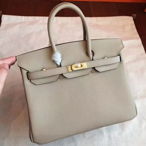 Sac réplique de luxe Hermès Birkin gris 25 cm AAA
