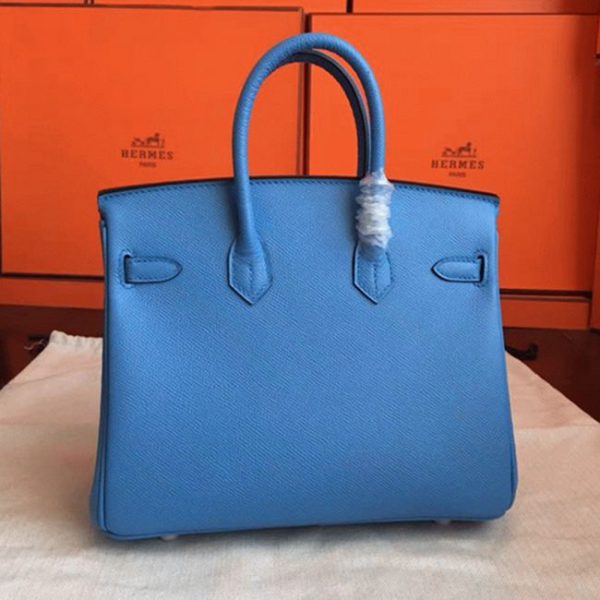 Faux de haute qualité Hermes Birkin 25cm sac bleu paradiso – Image 2