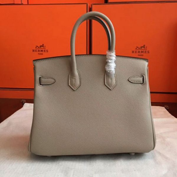 Sac réplique de luxe Hermès Birkin gris 25 cm AAA – Image 6