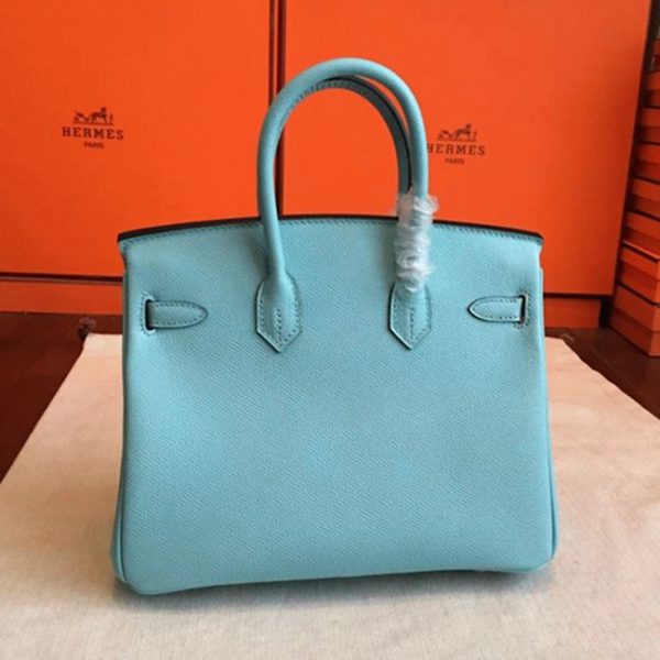 Sac Hermès Birkin 25 cm de haute qualité, imitation bleu atoll – Image 2