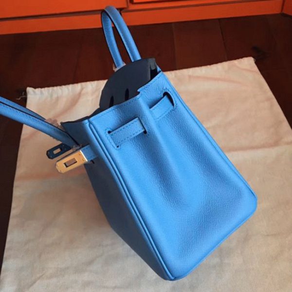 Faux de haute qualité Hermes Birkin 25cm sac bleu paradiso – Image 5