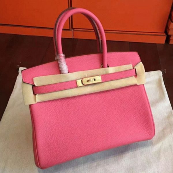 Copie du sac à main Hermès Birkin 25 cm, rose rouge à lèvres