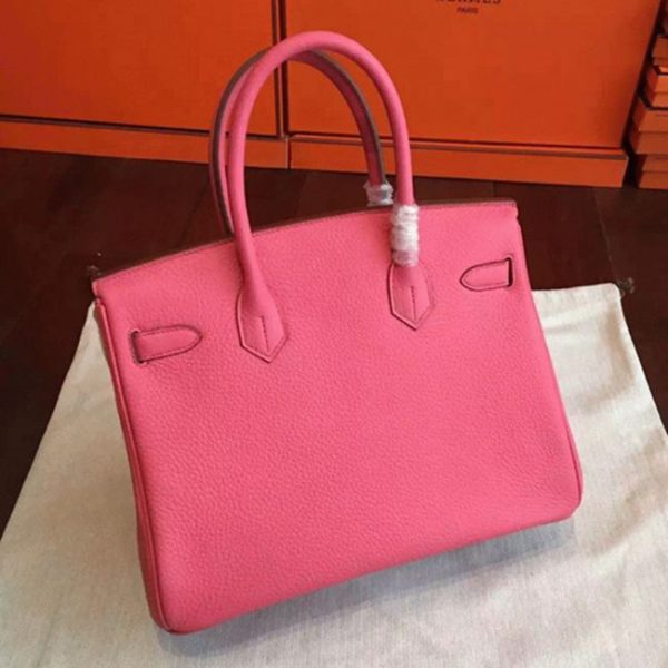 Copie du sac à main Hermès Birkin 25 cm, rose rouge à lèvres – Image 3