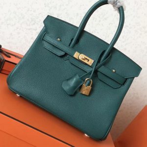 Réplique de sac à main Hermès Birkin 25 cm de haute qualité et bon marché, Malachite