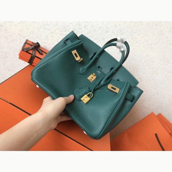 Réplique de sac à main Hermès Birkin 25 cm de haute qualité et bon marché, Malachite – Image 4
