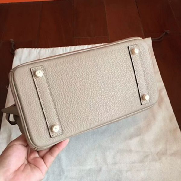 Sac à main Birkin 25 cm gris imitation AAAAA Hermès – Image 5