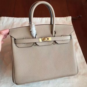 Sac à main Birkin 25 cm gris imitation AAAAA Hermès