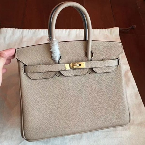 Sac à main Birkin 25 cm gris imitation AAAAA Hermès