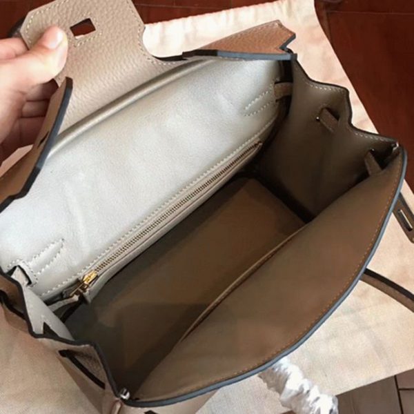 Sac à main Birkin 25 cm gris imitation AAAAA Hermès – Image 4