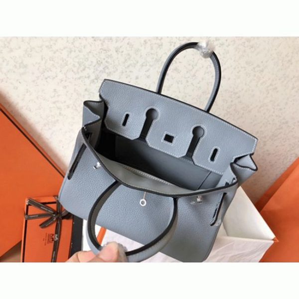 Réplique de luxe Hermès Birkin 25 cm Sac Bleu Lin – Image 6