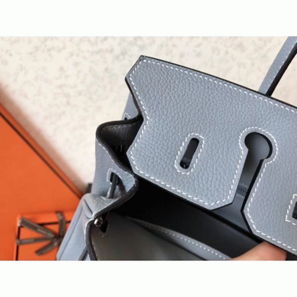 Réplique de luxe Hermès Birkin 25 cm Sac Bleu Lin – Image 7