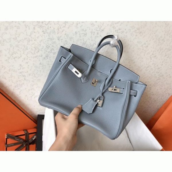 Réplique de luxe Hermès Birkin 25 cm Sac Bleu Lin – Image 5