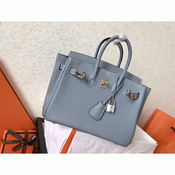 Réplique de luxe Hermès Birkin 25 cm Sac Bleu Lin – Image 2
