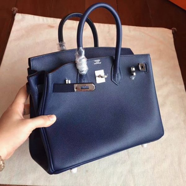 Sac Hermès Birkin 25 cm de qualité AAA, contrefa?on, saphir – Image 3