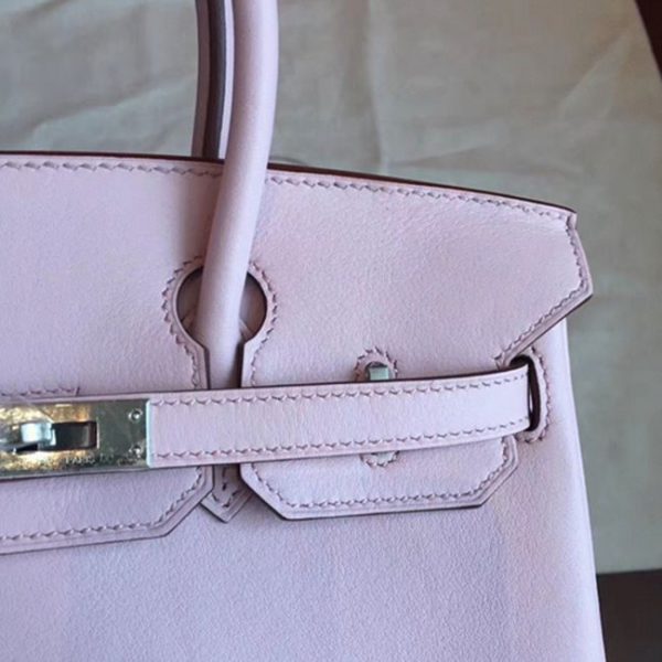 Faux sac Hermès Birkin 25 cm Rose Dragée – Image 7