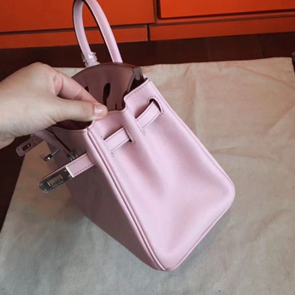 Faux sac Hermès Birkin 25 cm Rose Dragée – Image 3