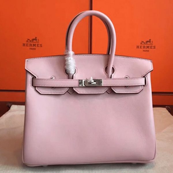 Faux sac Hermès Birkin 25 cm Rose Dragée