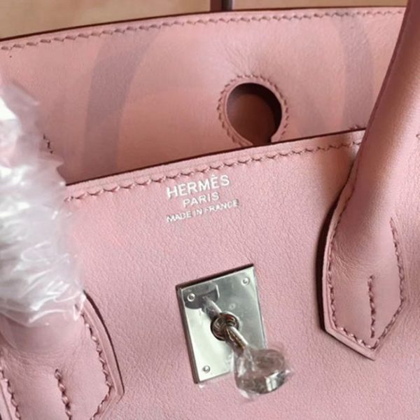 Faux sac Hermès Birkin 25 cm Rose Dragée – Image 4