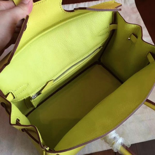 Sac de luxe Hermès Birkin 25 cm fait main jaune – Image 6