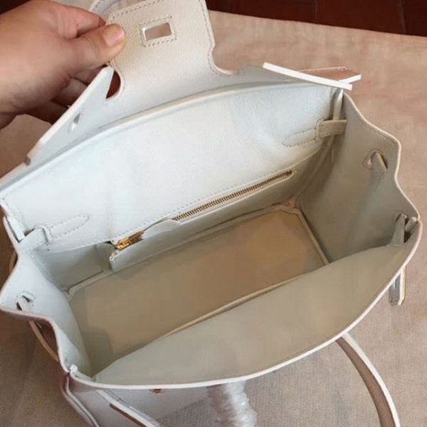 Réplique de qualité supérieure Hermes Birkin 25cm sac blanc – Image 3