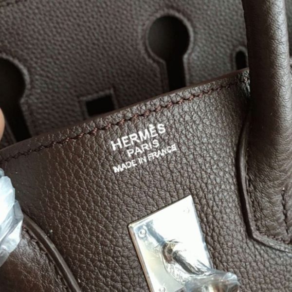 Réplique du sac Hermès Birkin 25 cm fait main Café – Image 2