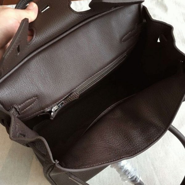 Réplique du sac Hermès Birkin 25 cm fait main Café – Image 5