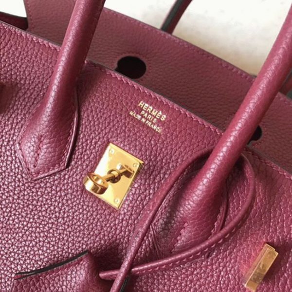 Réplique de sac à main Hermès Ruby Birkin 25 cm de haute qualité AAA – Image 8