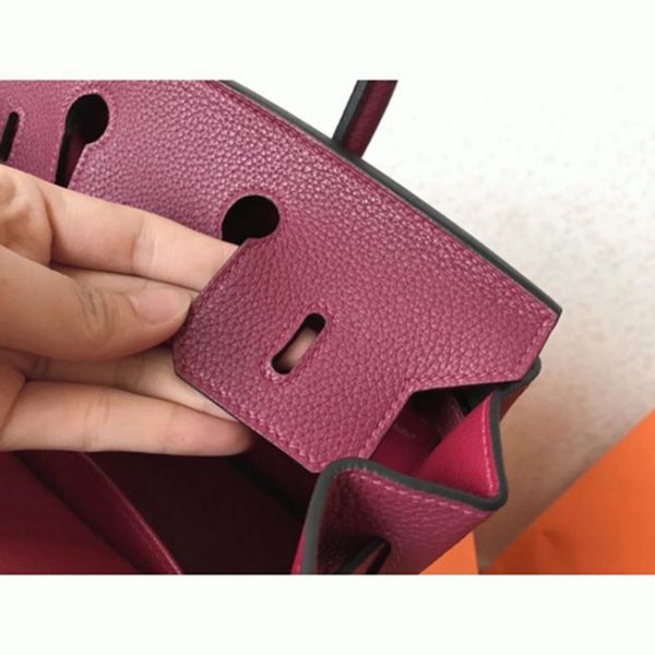 Réplique de sac à main Hermès Ruby Birkin 25 cm de haute qualité AAA – Image 7