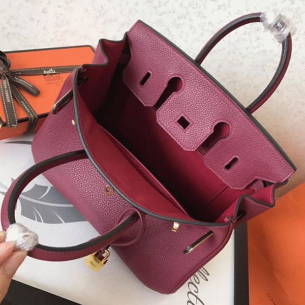 Réplique de sac à main Hermès Ruby Birkin 25 cm de haute qualité AAA – Image 6