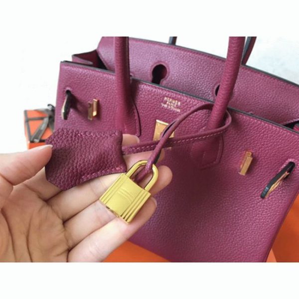 Réplique de sac à main Hermès Ruby Birkin 25 cm de haute qualité AAA – Image 4