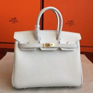 Réplique de qualité supérieure Hermes Birkin 25cm sac blanc