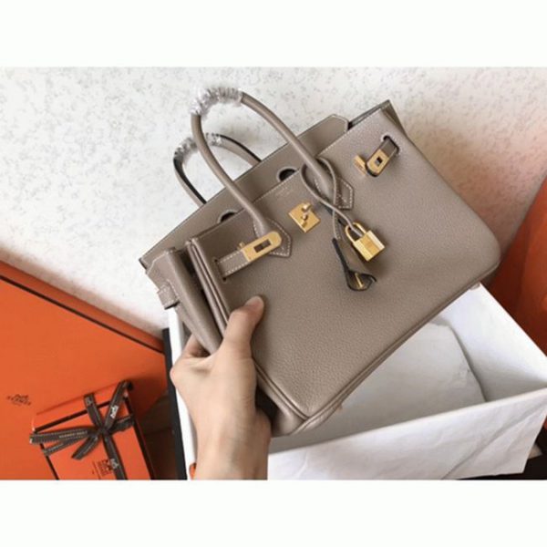AAAAA Imitation de luxe Hermes Birkin 25cm sac à main tourterelle – Image 2