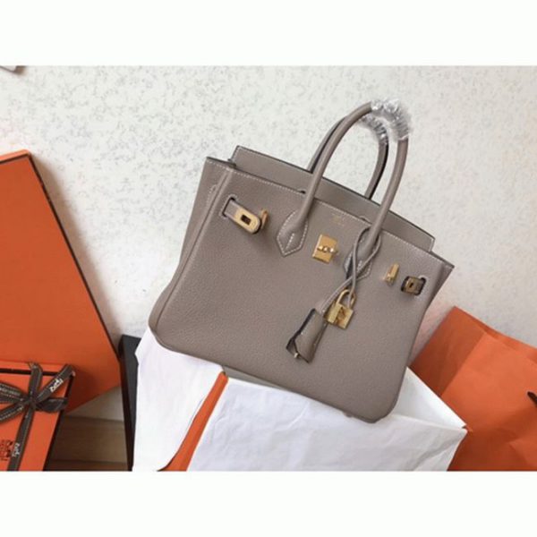AAAAA Imitation de luxe Hermes Birkin 25cm sac à main tourterelle – Image 4