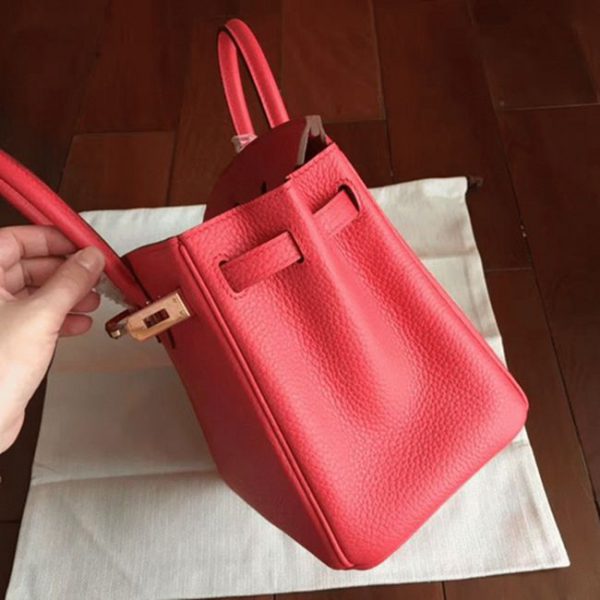 Contrefaçon de luxe 1:1 Hermes Birkin 25cm sac à main bougainvillier – Image 5