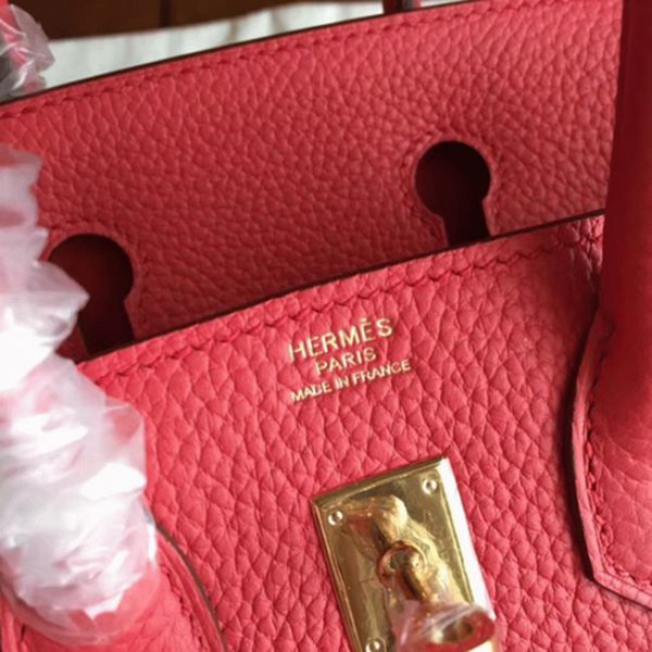 Contrefaçon de luxe 1:1 Hermes Birkin 25cm sac à main bougainvillier – Image 8